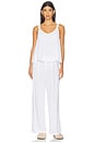 view 5 of 6 Linen Blend Relaxed Pant in Off White