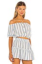view 2 of 4 Umbrella Stripes Harper Crop Top in Zen Blue & Cloud