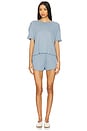 view 4 of 4 Pointelle Short Sleeve Tee in Faded Denim