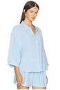 view 2 of 5 TOP CON BOTONES LINEN BLEND in Gingham White & Summer Blue
