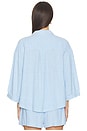 view 3 of 5 TOP CON BOTONES LINEN BLEND in Gingham White & Summer Blue