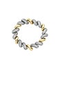 view 2 of 4 Small Two Tone Pavé Torsade Bracelet in Gold & Silver