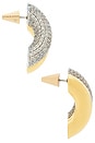 view 2 of 3 Pavé Two Tone Torsade Stud Earrings in Gold & Silver