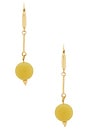 view 3 of 3 Beaded Sphere Teardrop Earrings in Gold & Jade