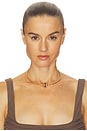 view 3 of 3 Pavé Lenox Collar Necklace in Gold & Carnelian