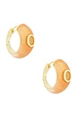 view 1 of 4 Callie Hoop Earrings in Amber & Aragonite