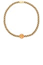 view 1 of 3 Marquise Inlaid Honeycomb Pendant in Amber & Aragonite