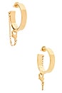 view 1 of 3 Safety Chain Hoop Earrings in Gold