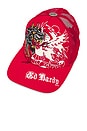 view 3 of 3 Rhinestone Eagle Panther Hat in Red