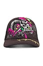 view 1 of 4 Rhinestone Dagger Snake Hat in Charcoal Pink