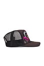 view 3 of 4 Rhinestone Dagger Snake Hat in Charcoal Pink
