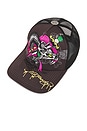 view 4 of 4 Rhinestone Dagger Snake Hat in Charcoal Pink