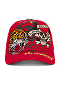 view 1 of 4 Tiger Skull Hat in Red