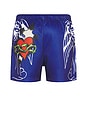 view 2 of 4 Cross Snake Mesh Short in Pop Blue