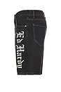 view 4 of 6 Live Fast Denim Skater Short in Y2k Black