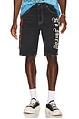 view 5 of 6 Live Fast Denim Skater Short in Y2k Black