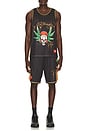view 4 of 6 By Appointment Only Weed Skull Short in Black