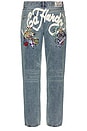 view 2 of 7 Skull Loose Fit Jean in Medium Tint