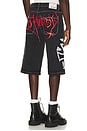 view 1 of 7 Crosses Long Rhinestone Jean in Y2k Black