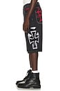 view 3 of 7 Crosses Long Rhinestone Jean in Y2k Black