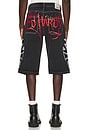 view 4 of 7 Crosses Long Rhinestone Jean in Y2k Black
