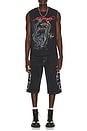 view 5 of 7 Crosses Long Rhinestone Jean in Y2k Black