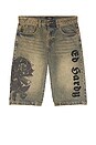 view 5 of 6 Spider Skulls Long Rhinestone Jean in Y2k Tint
