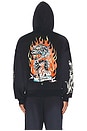 view 3 of 5 Tiger Flame Boxy Zip Hoodie in Sunfade Navy