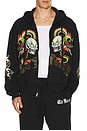 view 1 of 7 Dragon Skulls Rhinestone Zip Hoodie in Black