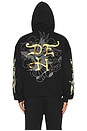 view 4 of 7 Dragon Skulls Rhinestone Zip Hoodie in Black
