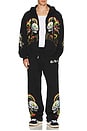 view 5 of 7 Dragon Skulls Rhinestone Zip Hoodie in Black