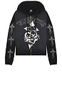 view 5 of 5 Crosses Boxy Zip Hoodie in Sunfade Black