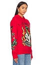 view 2 of 4 Flame Cobra Hoodie in Cherry