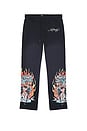view 5 of 5 Tiger Flames Baggy Sweatpant in Sunfade Navy