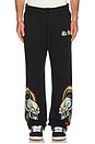 view 1 of 5 Dragon Skulls Rhinestone Baggy Sweatpants in Black