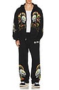 view 4 of 5 Dragon Skulls Rhinestone Baggy Sweatpants in Black