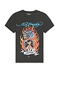 view 1 of 4 Rhinestone Fire Tiger Tee in Charcoal