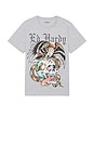 view 1 of 4 Rhinestone Battle Tee in Heather Grey