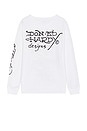view 2 of 3 Dragon Long Sleeve Thermal Tee in White