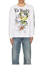 view 3 of 3 Dragon Long Sleeve Thermal Tee in White