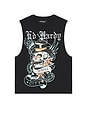 view 1 of 4 Skull Tophat Cutoff Tee in Black