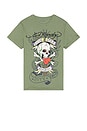 view 4 of 4 Heart Skull Tee in Light Olive