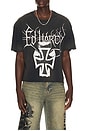 view 1 of 5 By Appointment Only Cross Cropped Boxy Tee in Vintage Black