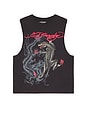 view 4 of 4 Panther Rose Cut Off Tee in Sunfade Black