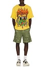 view 3 of 5 Dragons Boxy Rhinestone Tee in Mustard