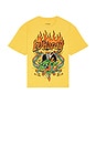 view 4 of 5 Dragons Boxy Rhinestone Tee in Mustard