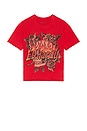 view 4 of 4 Skull Roses Boxy Cropped Tee in Mineral Red