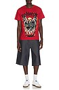 view 4 of 5 Firelord Rhinestone Throwback Tee in Firelord Red