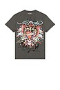 view 5 of 4 Love Kills Slowly Winged Skull Throwback Tee in Stone