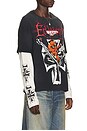 view 2 of 5 Devil Bike Boxy Hangdown Tee in Sunfade Black